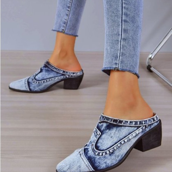 Rosy Shoes Rosy Denim Pointedtoe Denim Mule Women Poshmark